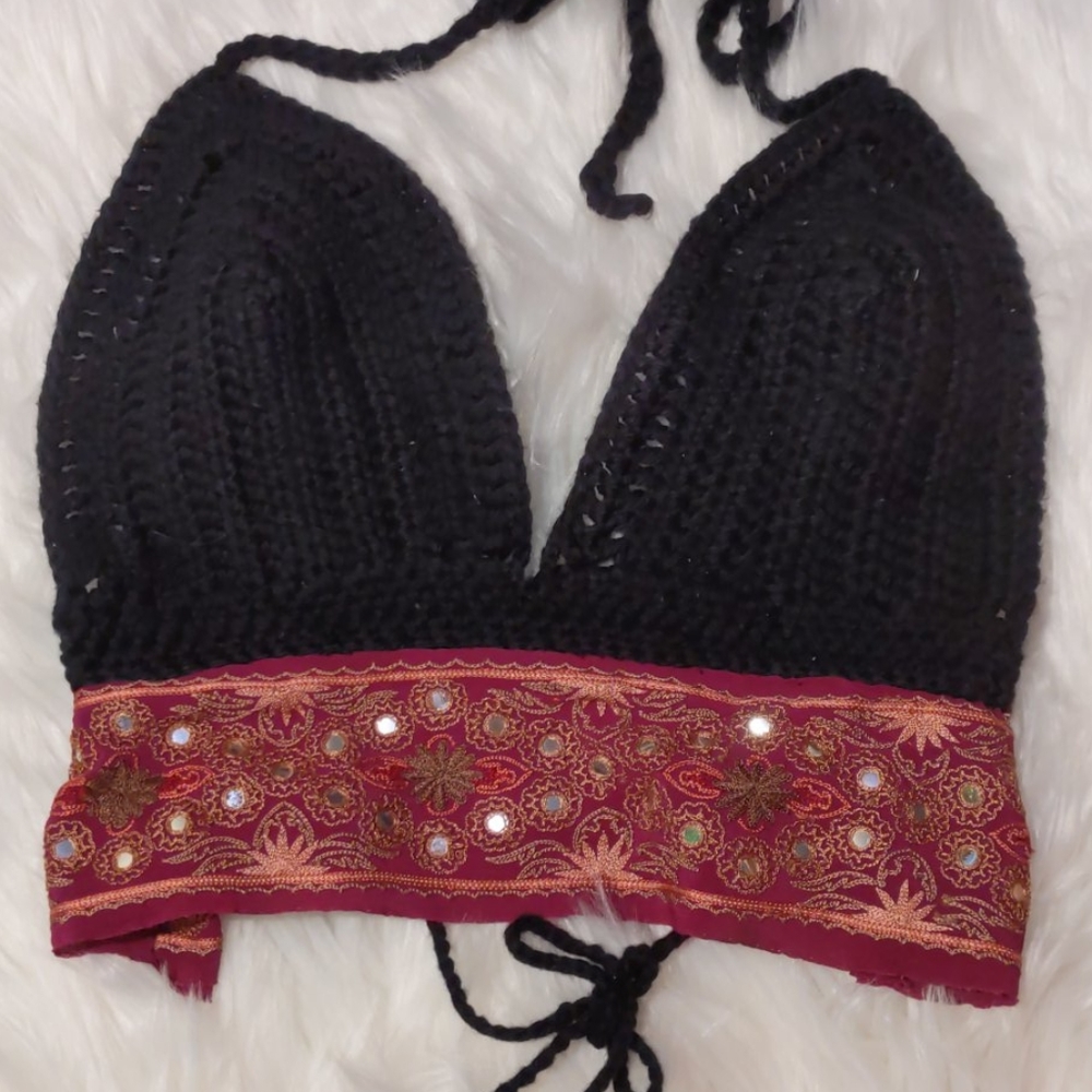 Handmade crochet halter crop top big boobies only!